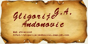Gligorije Andonović vizit kartica